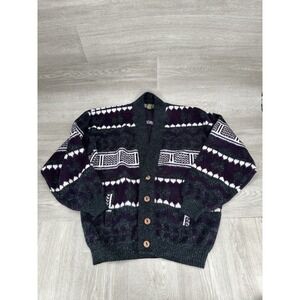 Andes Alpaca Wool Cardigan Sweater Multicolor Unisex Adult White Purple Gray